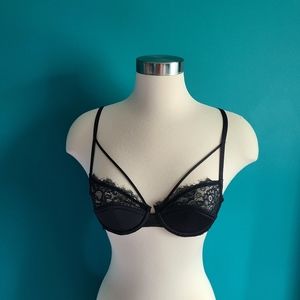Asos size 30c black cage harness bra lace cut out